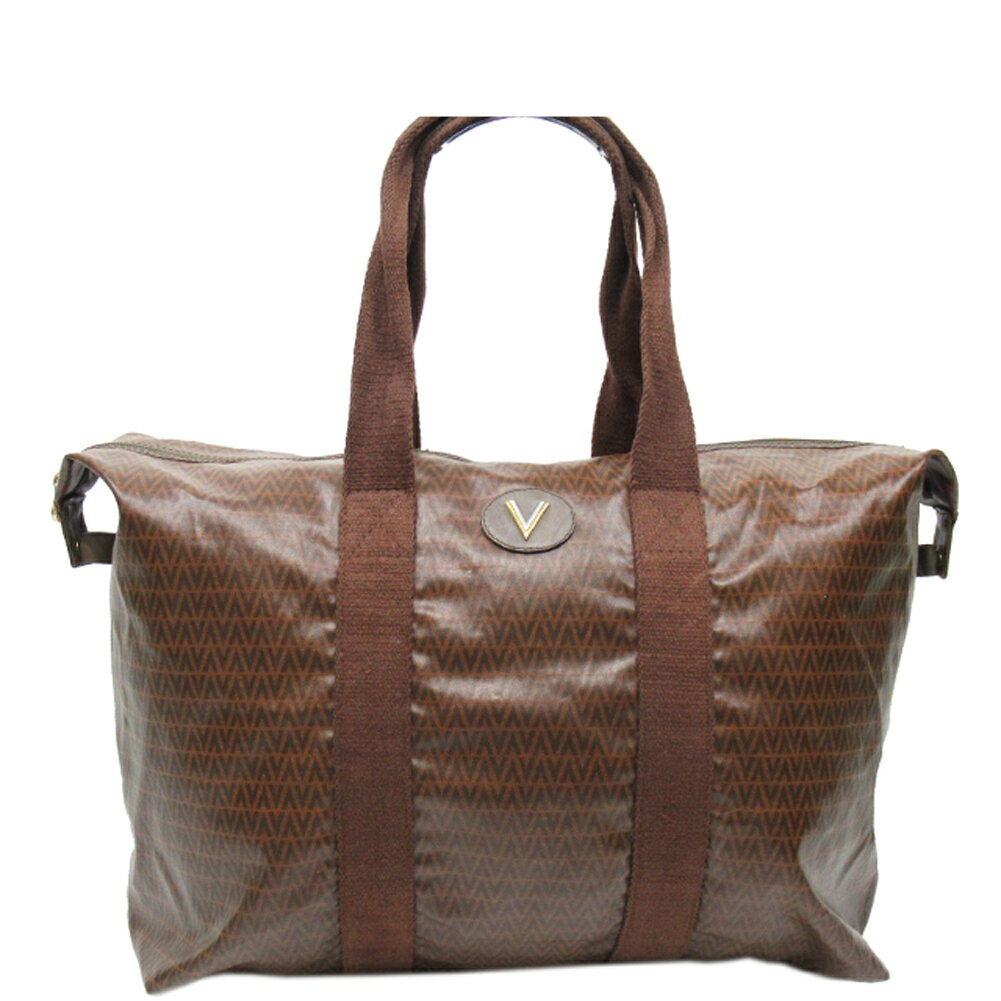【ブラックフライデー21％OFFクーポン】マリオ・ヴァレンティノ MARIO VALENTINO ボストンバッグ Vマーク ブラウン レディース 中古 ブランド ハイブランド ヴィンテージ