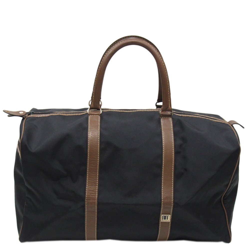 【ブラックフライデー21％OFFクーポン】ダンヒル Dunhill ボストンバッグ ロゴプレート ブラック ブラウン レディース 中古 ブランド ハイブランド ヴィンテージ