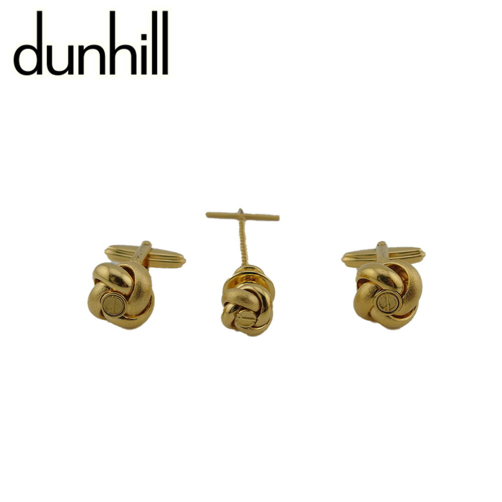 【楽天スーパーSALE★最大50%OFF】ダンヒル Dunhill カフス 2アイテムセット dマーク スウィヴル式 タイタック式 ゴールド レディース 中古 ...