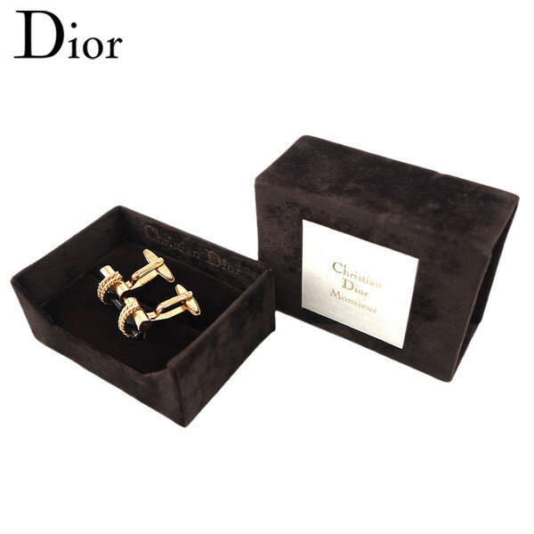 【楽天スーパーSALE★最大50%OFF】ディオール Dior カフス ゴールド×ブラック レディース 中古 ブランド ハイブランド ヴィンテージ