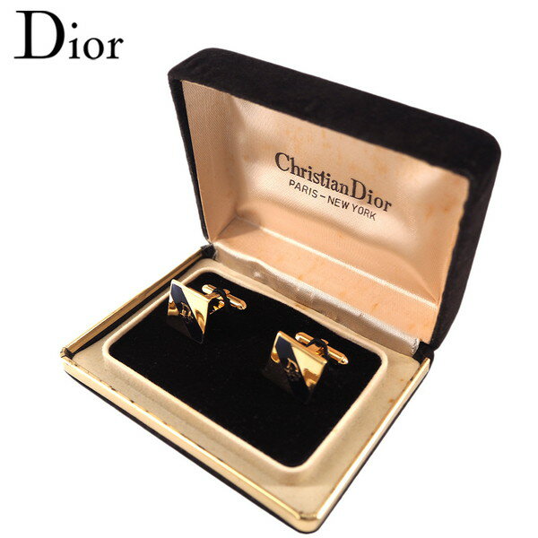 【楽天スーパーSALE★最大50%OFF】ディオール Dior カフス ゴールド×ブラック レディース 中古 ブランド ハイブランド ヴィンテージ