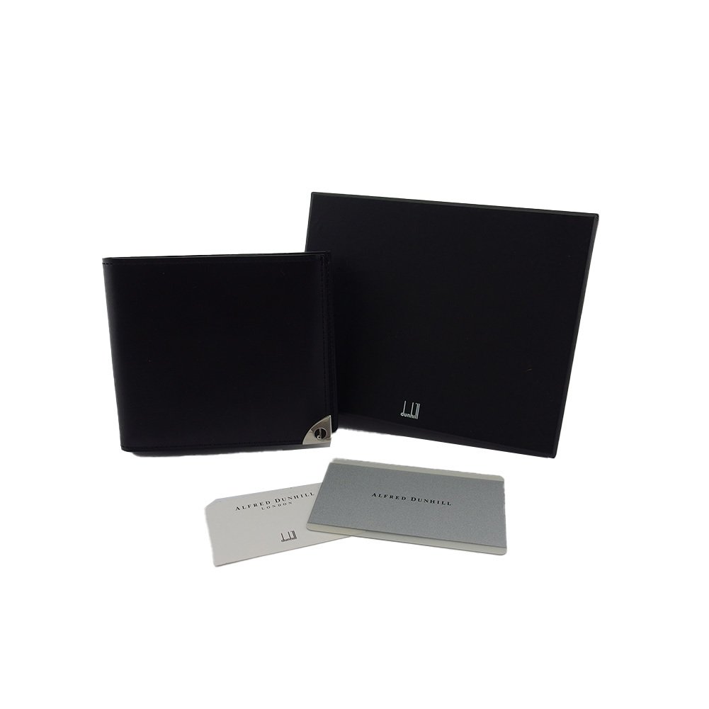 楽天ブランドデポ【ブラックフライデー30％OFFクーポン】ダンヒル Dunhill 二つ折り財布 ロンドンスタイル ブラック レディース 中古 ブランド ハイブランド ヴィンテージ