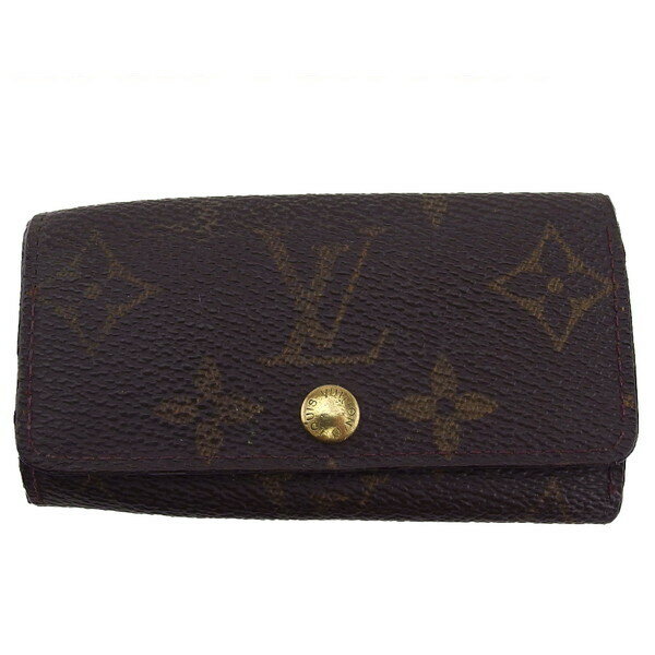 【楽天スーパーSALE★最大50％OFF】ルイ・ヴィトン キーケース モノグラム ミュルティクレ4 ダークブラウン×ベージュ レディース 中古 LOUIS VUITTON ブランド ハイブランド ヴィンテージ