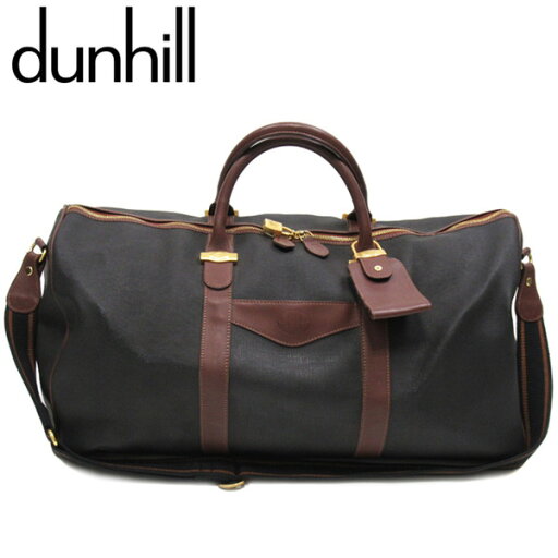 ダンヒル Dunhill ボストンバッグ ヘリンボーン 2WAYショルダー ブラック ブラウン メンズ 中古 ダンヒル Dunhill ボストンバッグ ヘリンボーン 2WAYショルダー ブラック ブラウン メンズ 中古