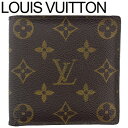 ルイ・ヴィトン LOUIS VUITTON 二つ折り財布 モノグラム ポルトビエカルトクレディモネ ブラウン ベージュ メンズ 中古