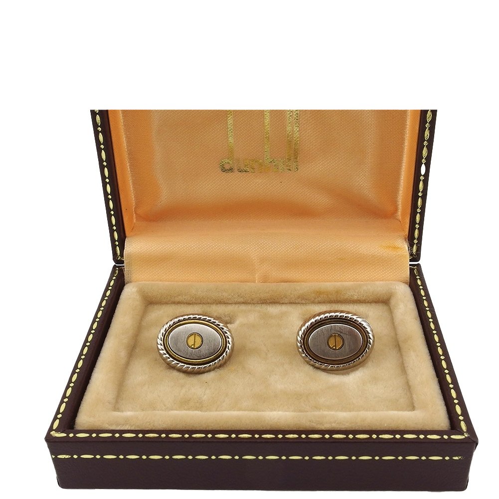 【楽天スーパーSALE★最大50%OFF】ダンヒル カフス シルバー×ゴールド レディース 中古 Dunhill ブランド ハイブランド ヴィンテージ
