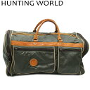 ハンティングワールド HUNTING WORLD ボストンバッグ バチューサーパス カーキ ベージュ ゴールド メンズ 中古