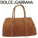 【楽天スーパーSALE10%OFF】ドルチェアンドガッバーナ DOLCE&GABBANA ボストンバッグ ダイヤステッチ ドルガバ ブラウン レディース 中古 c4699_ss