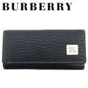 バーバリー BURBERRY キーケース ホースマークプレート ブラック レディース 中古