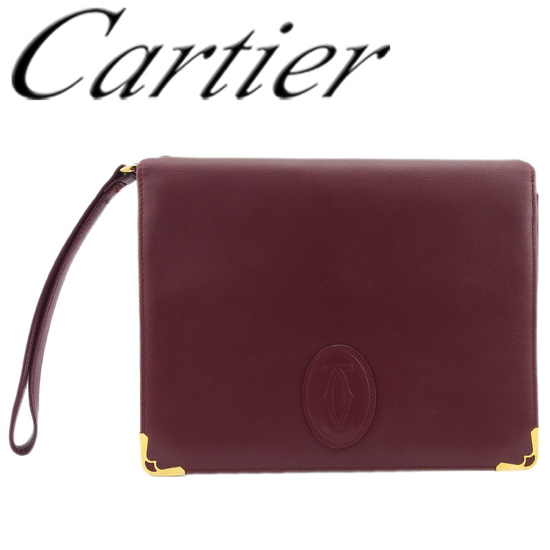【ブラックフライデー21％OFFクーポン】カルティエ CARTIER クラッチバッグ マストライン ボルドー レディース 中古 ブランド ハイブランド ヴィンテージ