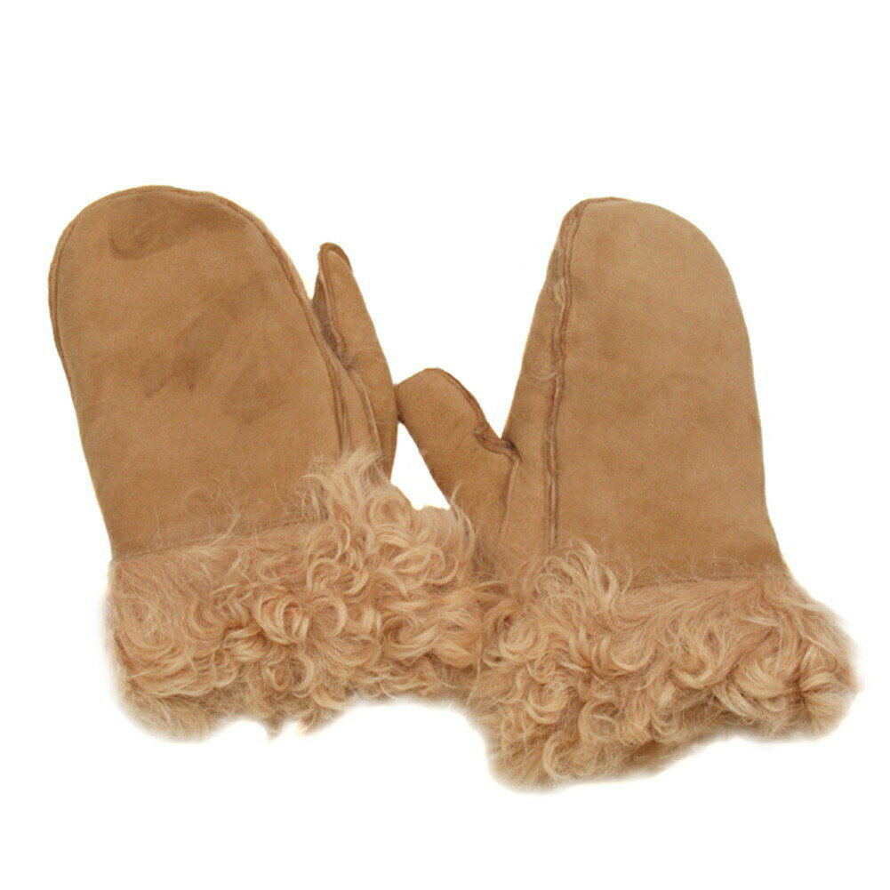 【ブラックフライデー30%OFFクーポン】ミュウミュウ 手袋 ミトン ♯7ハーフサイズ ベージュ ゴールド レディース 中古 MIUMIU ブランド ハイブラン...