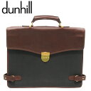 ダンヒル Dunhill ビジネスバッグ ヘリンボーン ダイヤルロック ブラック ブラウン ゴールド レディース 中古