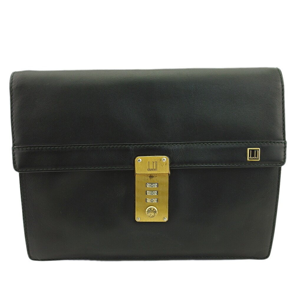 【ブラックフライデー21％OFFクーポン】ダンヒル クラッチバッグ ロゴプレート ブラック レディース 中..