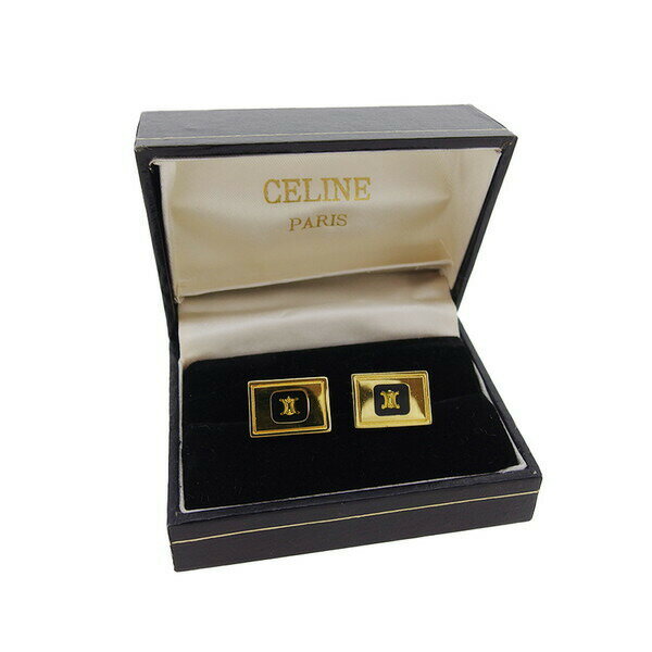 【楽天スーパーSALE★最大50%OFF】セリーヌ カフス ブラック×ゴールド レディース 中古 CELINE ブランド ハイブランド ヴィンテージ