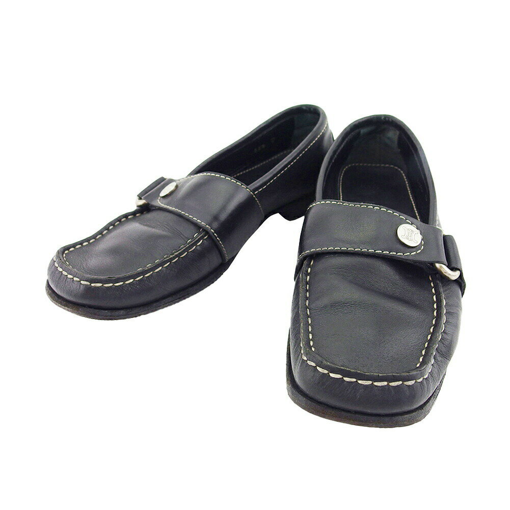 【ブラックフライデー30%OFFクーポン】セリーヌ ローファー レディース 中古 CELINE ブランド ハイブランド ヴィンテージ