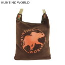 ハンティングワールド HUNTING WORLD ショルダーバッグ リバーシブル ボルネオ チャリティー ブラウン ベージュ オレンジ系 メンズ 中古