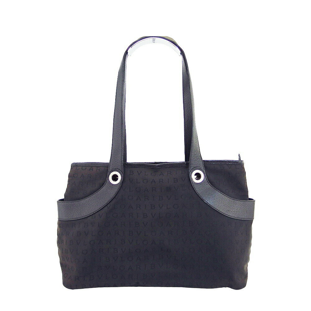 【楽天スーパーSALE★最大50％OFF】ブルガリ トートバッグ ロゴマニア ブラック レッド レディース 中古..