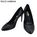 ドルチェアンドガッバーナ DOLCE&GABBANA パンプス パイソン ブラック レディース 中古