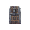【秋Sale】フェンディ シガレットケース ズッキーノ ブラック ブラウン レディース 中古 FENDI