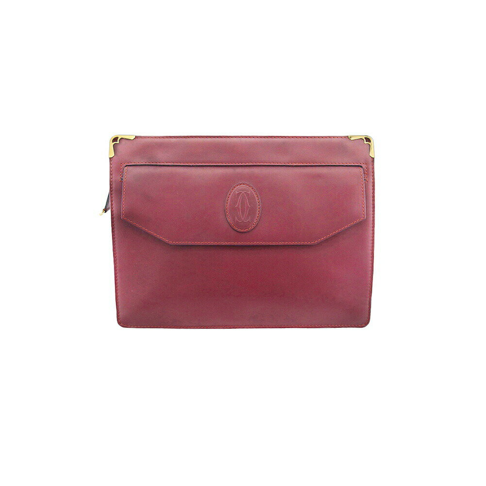 【ブラックフライデー21％OFFクーポン】カルティエ クラッチバッグ マストライン ボルドー ゴールド レディース 中古 CARTIER ブランド ハイブランド ヴィンテージ