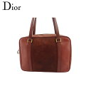 ディオール Dior ショルダーバッグ ロゴ オールドディオール ブラウン ゴールド レディース 中古