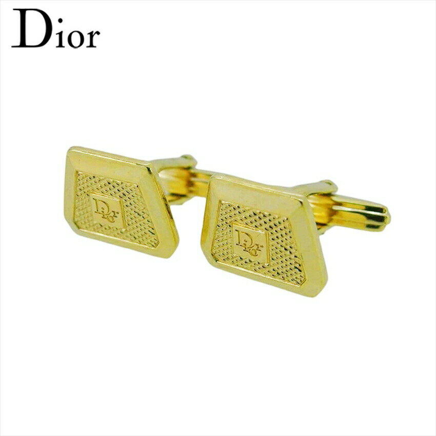 【楽天スーパーSALE★最大50%OFF】ディオール Dior カフス ロゴ スウィヴル式 ゴールド レディース 中古 ブランド ハイブランド ヴィンテージ