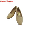 サルヴァトーレフェラガモ Salvatore Ferragamo パンプス スクエアトゥ ♯7B ベージュ メンズ 中古