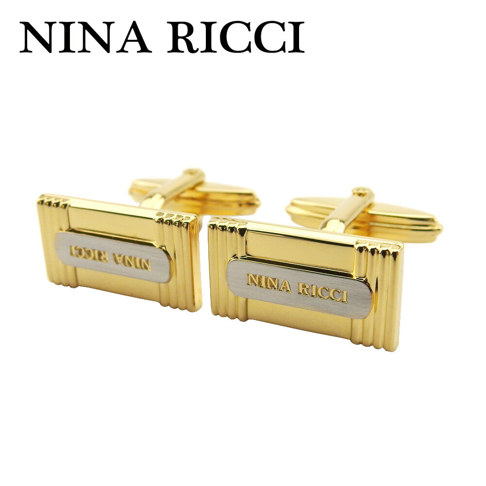 【楽天スーパーSALE★最大50%OFF】ニナリッチ NINA RICCI カフス ロゴ スウィヴル式 ゴールド シルバー レディース 中古 ブランド ハイブラ...