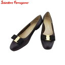 サルヴァトーレフェラガモ Salvatore Ferragamo パンプス ヴァラリボン ♯6ハーフC ラウンドトゥ ブラウン ゴールド メンズ 中古