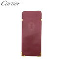 カルティエ CARTIER メガネケース マストライン ワインレッド ボルドー メンズ 中古