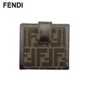 フェンディ FENDI 二つ折り財布 ズッカ ブラウン ブラック ライトブラウン メンズ 中古