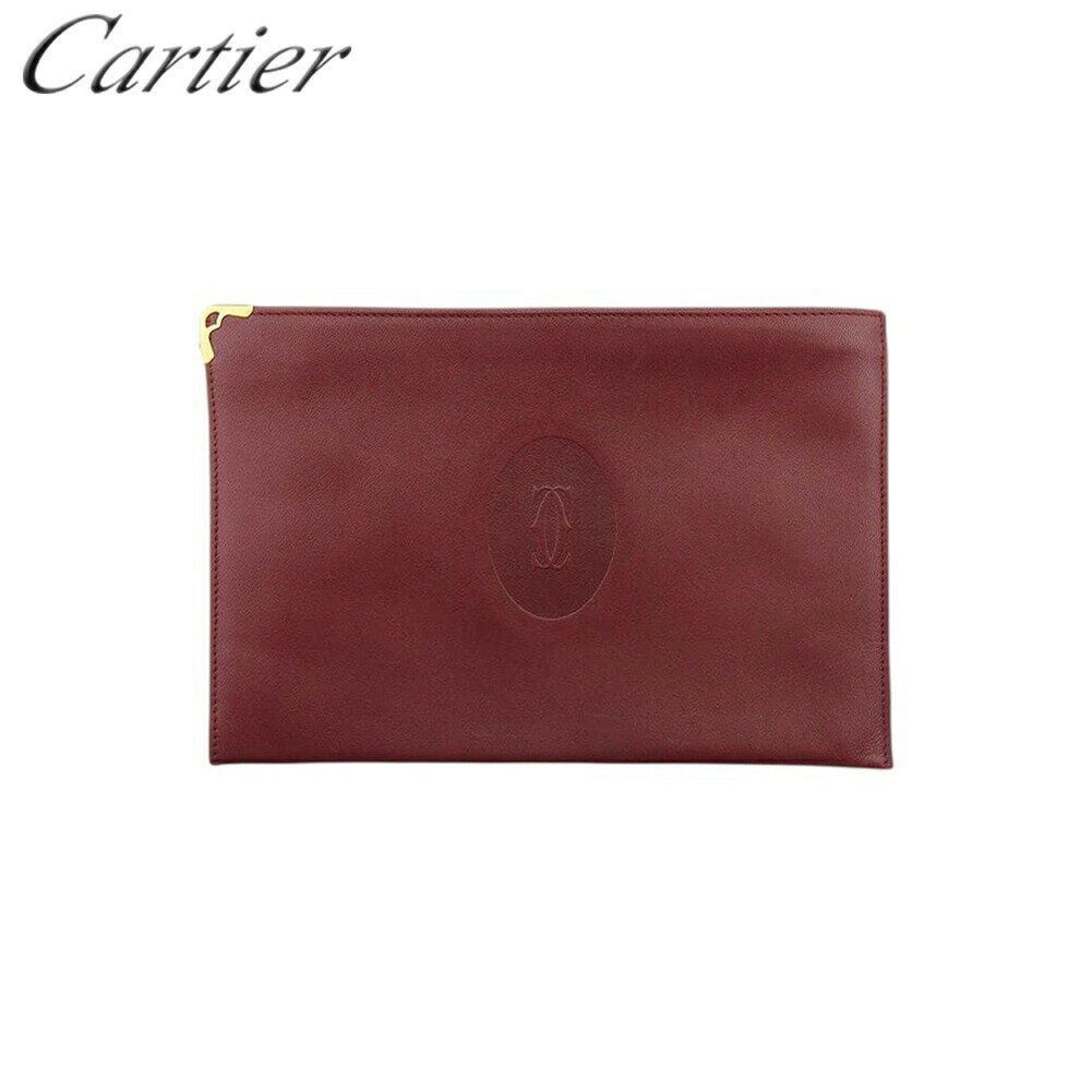 【ブラックフライデー30％OFFクーポン】カルティエ CARTIER ポーチ マストライン ボルドー ゴールド メンズ 中古 ブランド ハイブランド ヴィンテージ(4)