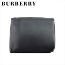 バーバリー BURBERRY 二つ折り財布 ブラック メンズ 中古