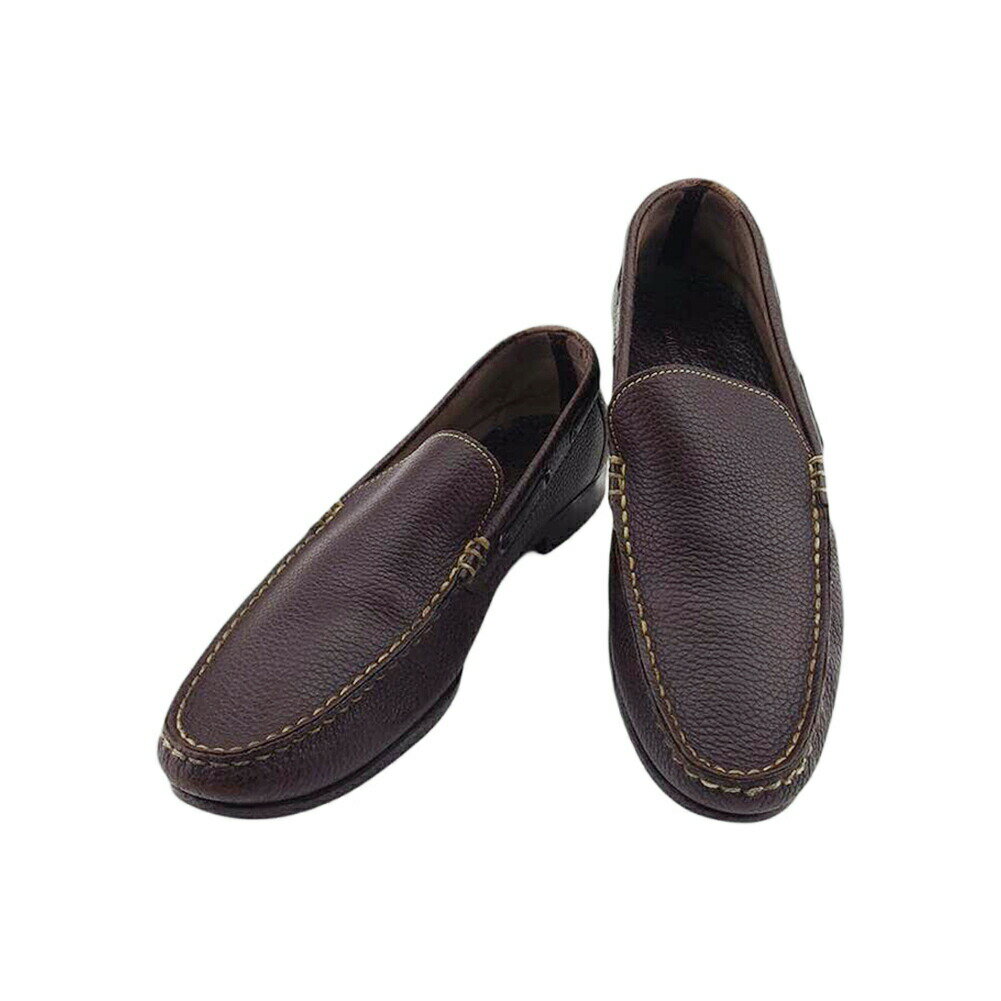 【ブラックフライデー30%OFFクーポン】ローファー スリッポン ♯6ハーフM ブラウン メンズ 中古 ブランド ハイブランド ヴィンテージ