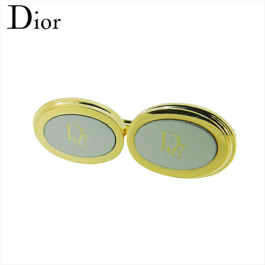 【楽天スーパーSALE★最大50%OFF】ディオール Dior カフス ロゴ スウィヴル式 ゴールド シルバー レディース 中古 ブランド ハイブランド ヴィン...