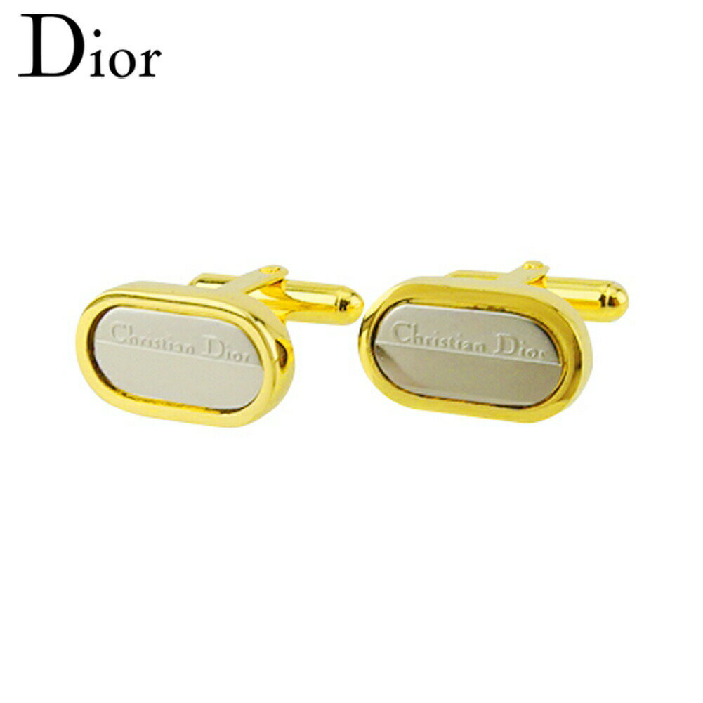 【ブラックフライデー30%OFFクーポン】ディオール Dior カフス ロゴ スウィヴル式 ゴールド シルバー レディース 中古 ブランド ハイブランド ヴィン...