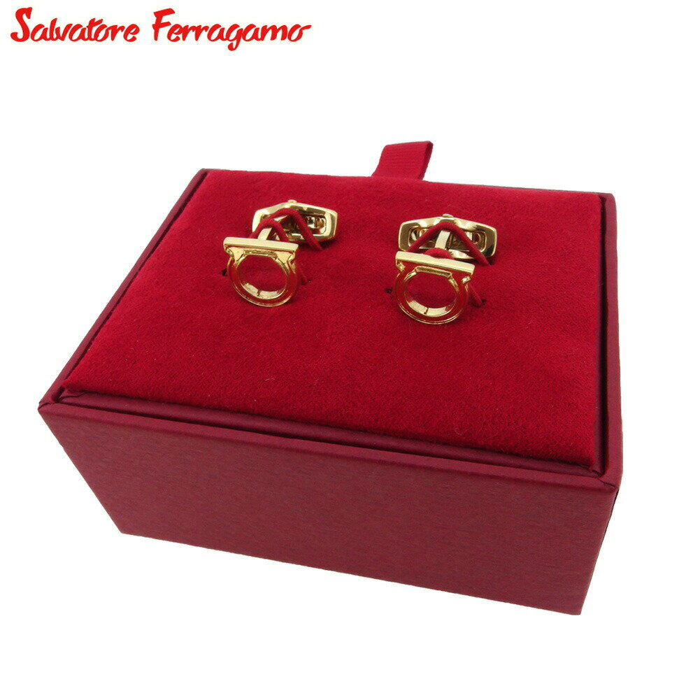 【ブラックフライデー30%OFFクーポン】サルヴァトーレフェラガモ Salvatore Ferragamo カフス ガンチーニ スウィヴル式 ゴールド レディー...