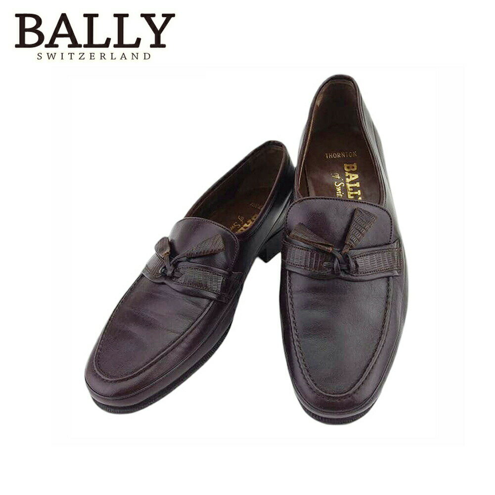 【ブラックフライデー30%OFFクーポン】バリー BALLY ローファー タッセル ♯5E ラウンドトゥ スリッポン ブラウン ゴールド レディース 中古 ブラ...