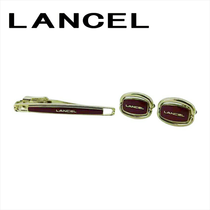 【楽天スーパーSALE★最大50%OFF】ランセル LANCEL カフス 2アイテムセット ロゴ スウィヴル式 ワニロ式 ゴールド ボルドー レディース 中古 ...