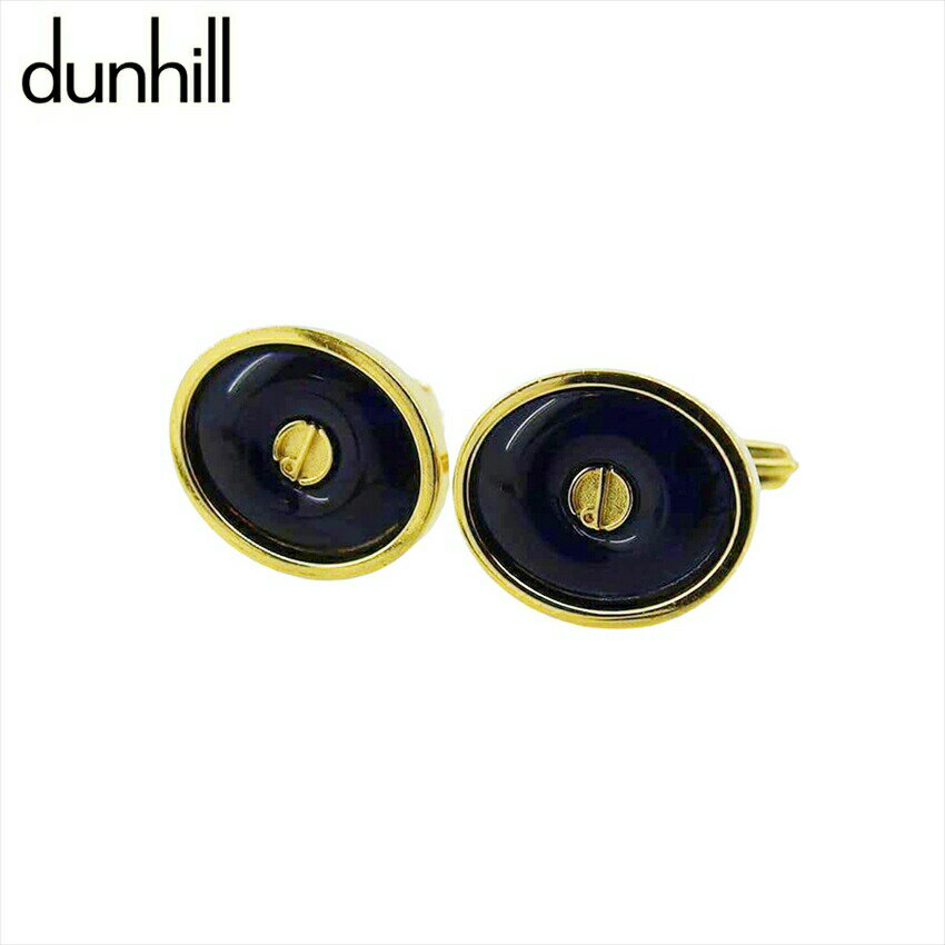 【楽天スーパーSALE★最大50%OFF】ダンヒル Dunhill カフス dマーク スウィヴル式 ゴールド ブラック レディース 中古 ブランド ハイブランド...