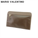 マリオ・ヴァレンティノ MARIO VALENTINO クラッチバッグ Vマーク ブラウン ゴールド シルバー メンズ 中古