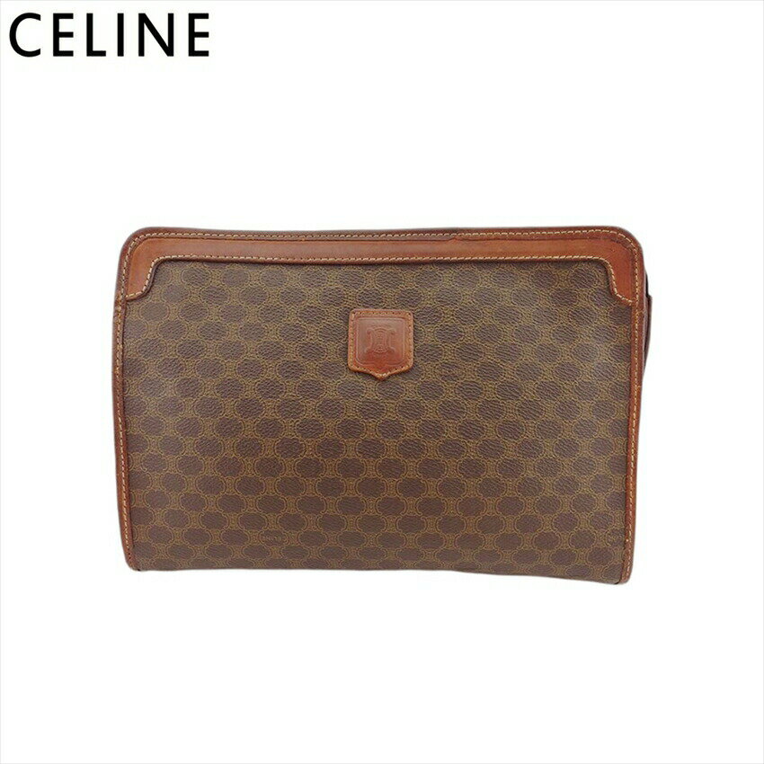 【ブラックフライデー21％OFFクーポン】セリーヌ CELINE クラッチバッグ マカダム マカダム ブラウン ..