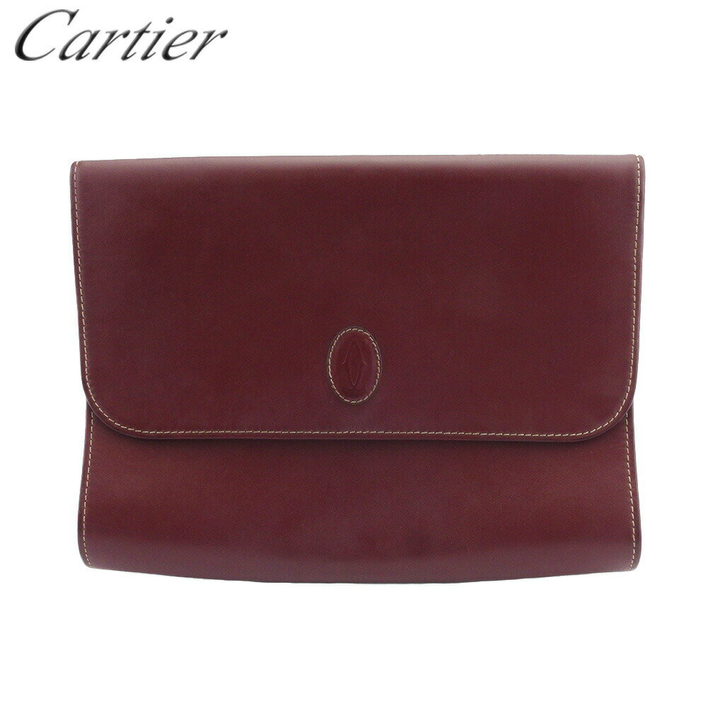 【ブラックフライデー21％OFFクーポン】カルティエ CARTIER クラッチバッグ マストライン ボルドー ゴ..