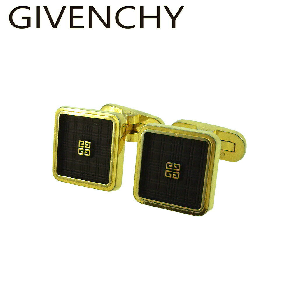 【楽天スーパーSALE★最大50%OFF】ジバンシィ GIVENCHY カフス 4Gロゴ スウィヴル式 ゴールド ブラック レディース 中古 ブランド ハイブラ...
