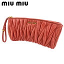 ミュウミュウ MIUMIU ポーチ マテラッセ アクセサリーポーチ ピンク ゴールド メンズ 中古