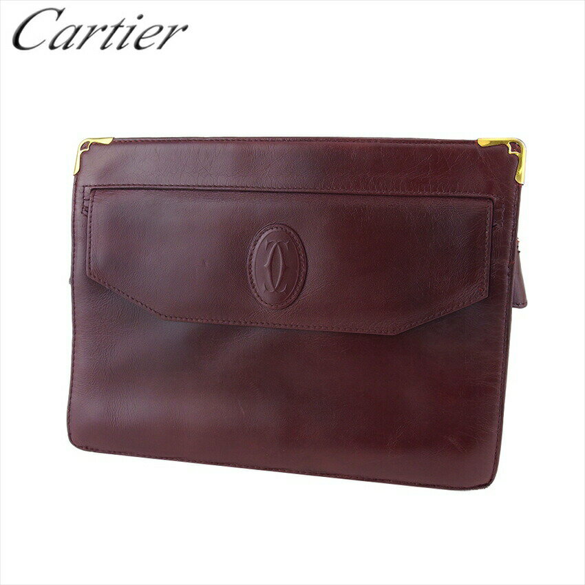 【ブラックフライデー21％OFFクーポン】カルティエ CARTIER クラッチバッグ マストライン ボルドー ゴ..