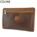 セリーヌ CELINE クラッチバッグ マカダム ブラウン ベージュ メンズ 中古