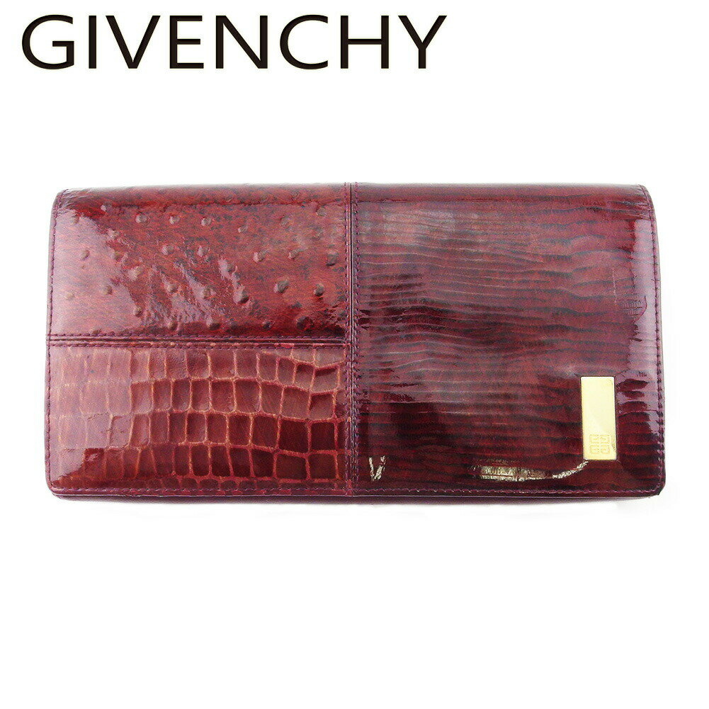 【ブラックフライデー30％OFFクーポン】ジバンシィ GIVENCHY 長財布 4Gロゴプレート レッド ゴールド レディース 中古 ブランド ハイブランド ヴィンテージ(4)