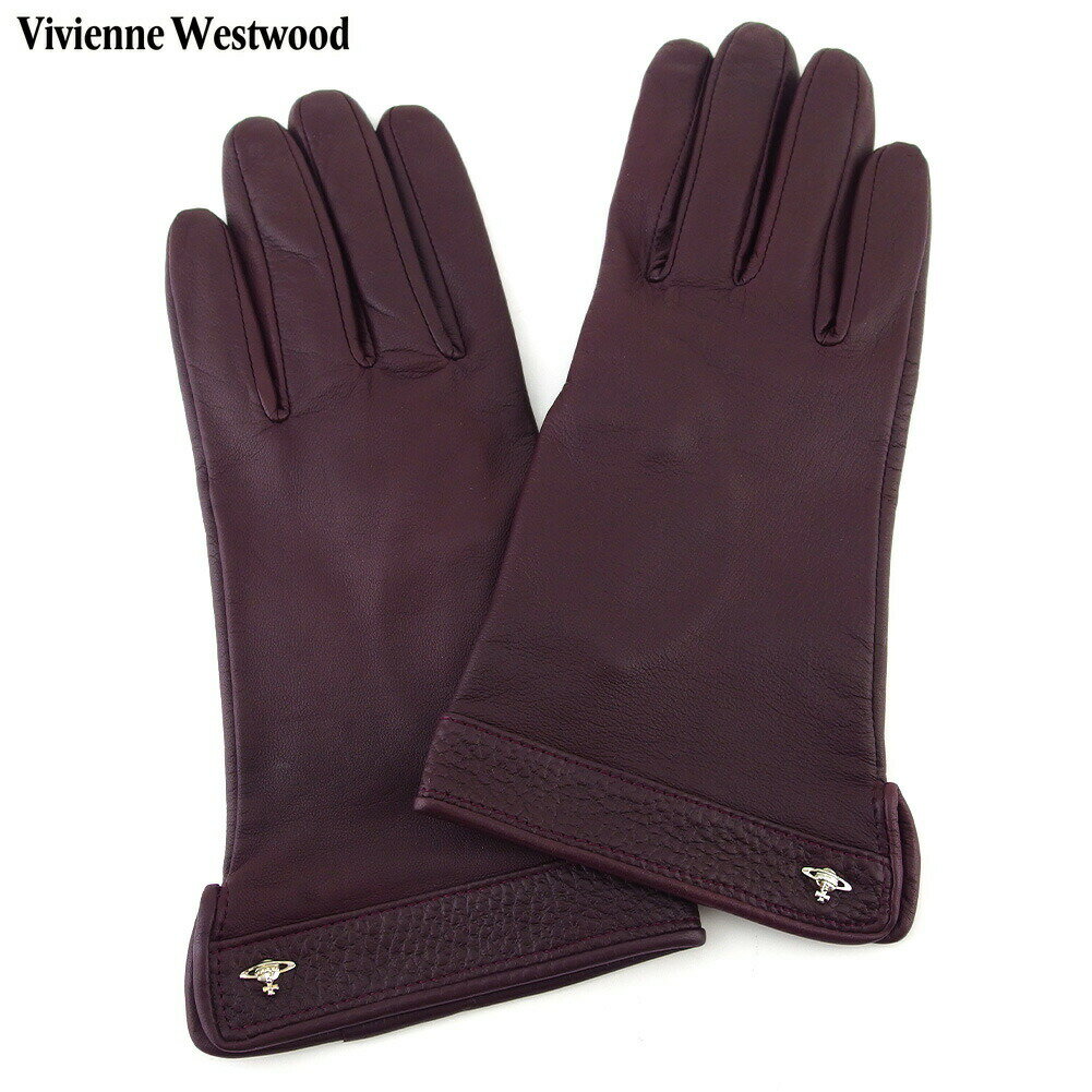 【ブラックフライデー30%OFFクーポン】ヴィヴィアンウエストウッド Vivienne Westwood 手袋 ボルドー メンズ 中古 ブランド ハイブランド ...