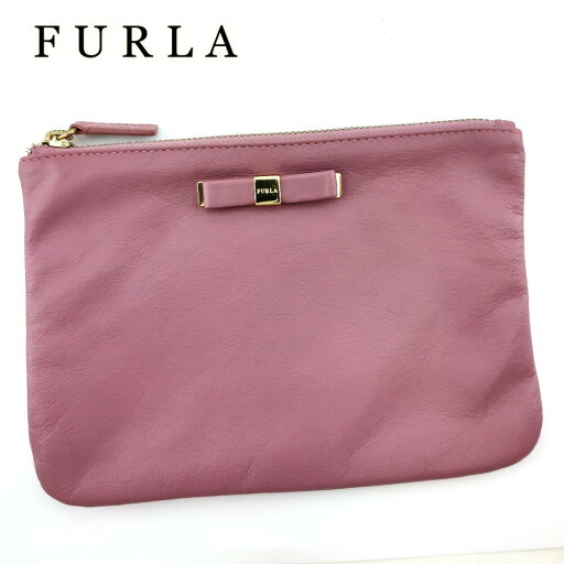 フルラ Furla ポーチ リボン パープル ゴールド メンズ 中古 フルラ Furla ポーチ リボン パープル ゴールド メンズ 中古